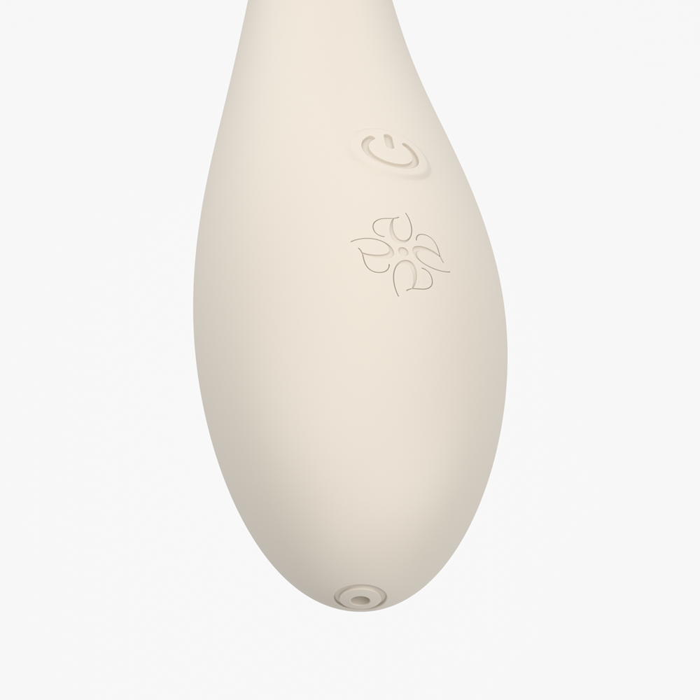 Velvet Rituals Celeste wand-style massager shown on a white background, highlighting its slim, ergonomic design